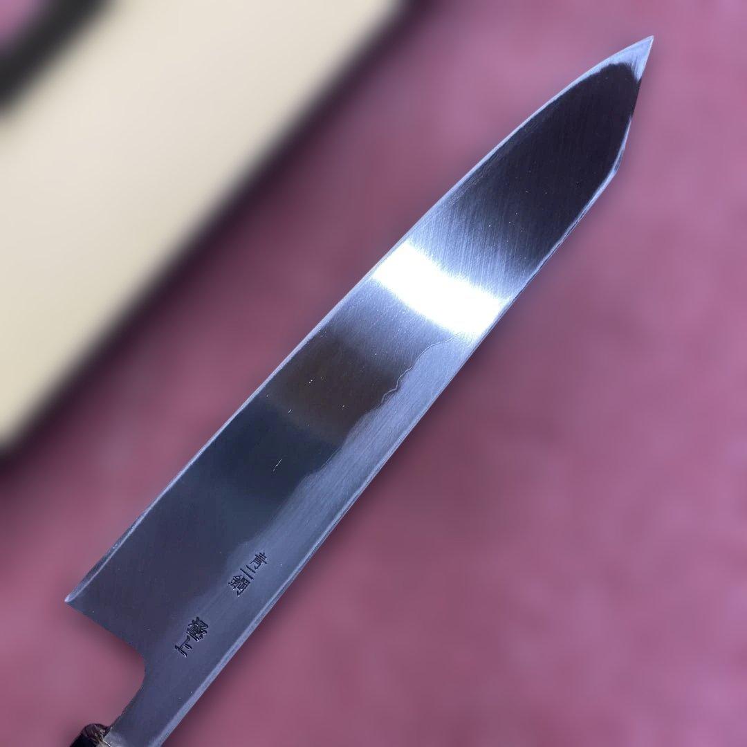 青二鋼　勘所切付特製万能和包丁　240㎜ 8寸