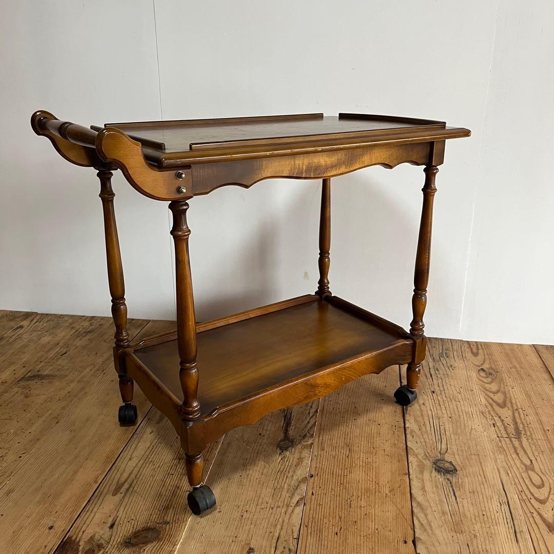 オールド カリモク キッチンワゴン 棚 カート 昭和レトロ z800