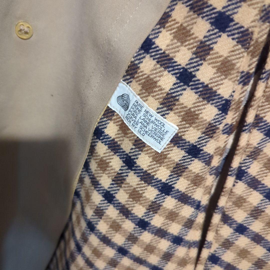 Aquascutum ステンカラーコート ベージュ ウール製