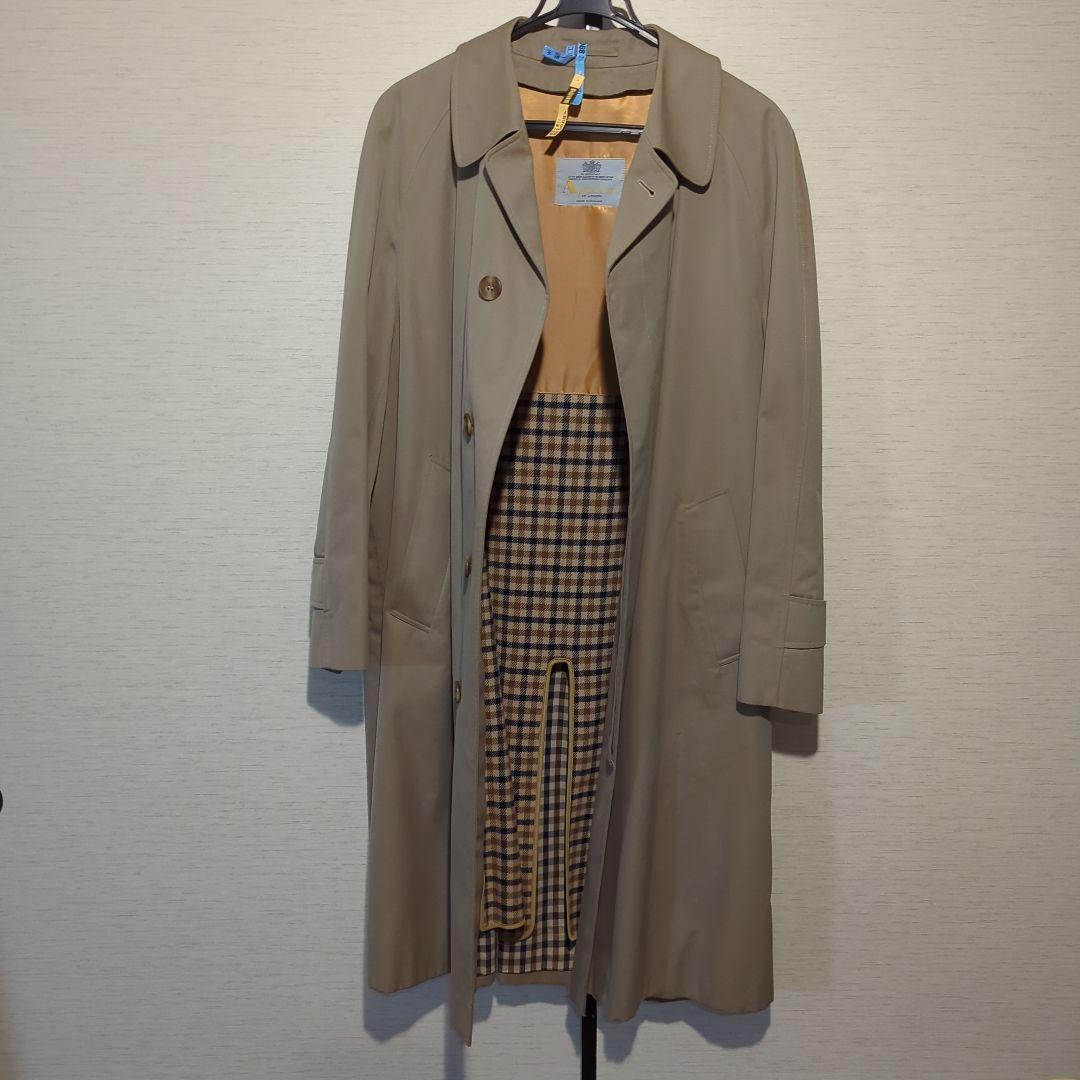 Aquascutum ステンカラーコート ベージュ ウール製
