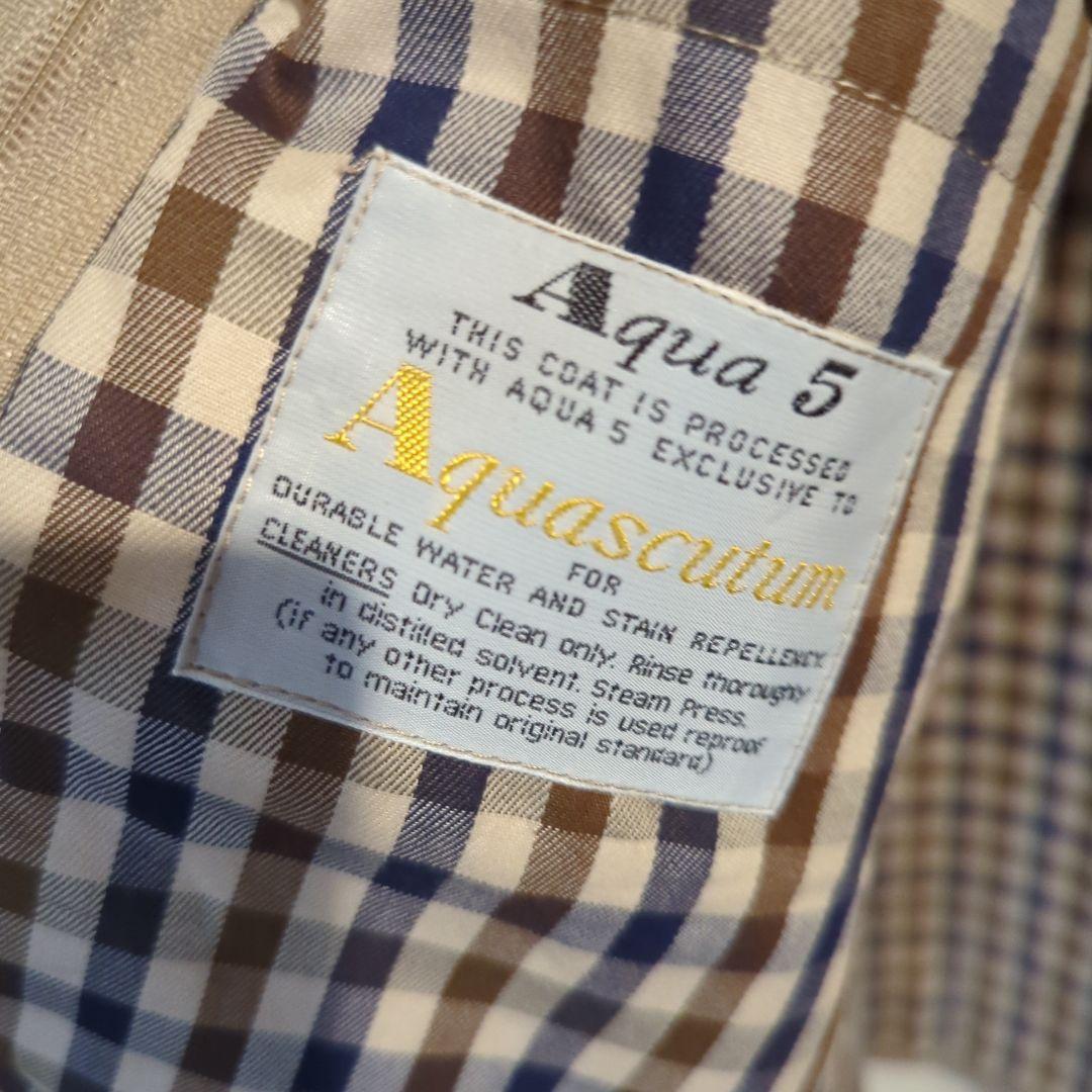 Aquascutum ステンカラーコート ベージュ ウール製