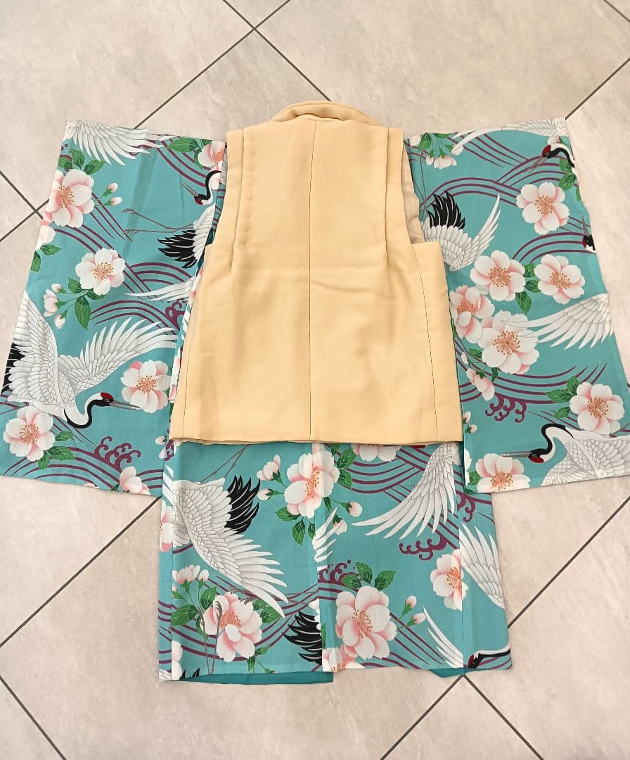 美品 被布 七五三着物 鶴 catherine cottage 3歳 おまけ付き