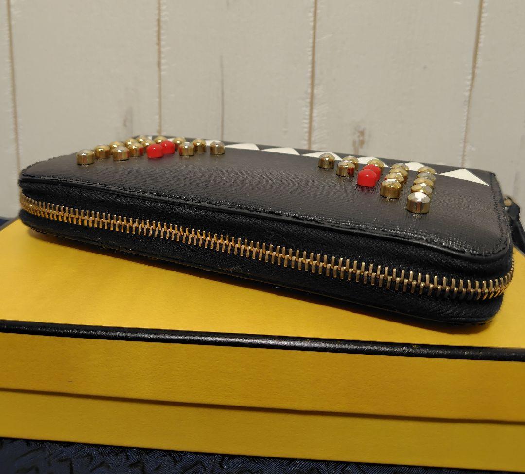 【訳あり】希少 FENDI ラウンドファスナー 長財布 モンスター バグズ