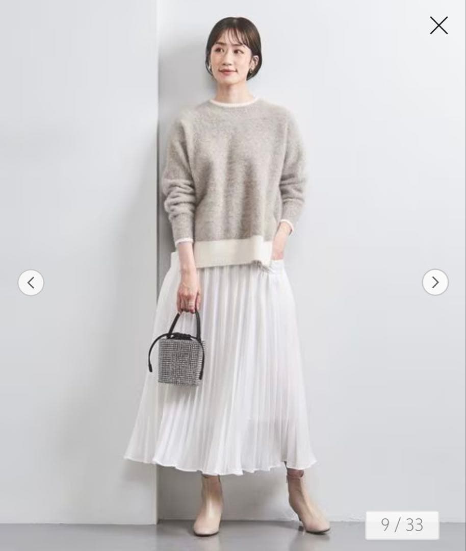 極美品 2024 ユナイテッドアローズ フォックスカシミヤ クルーネック ニット