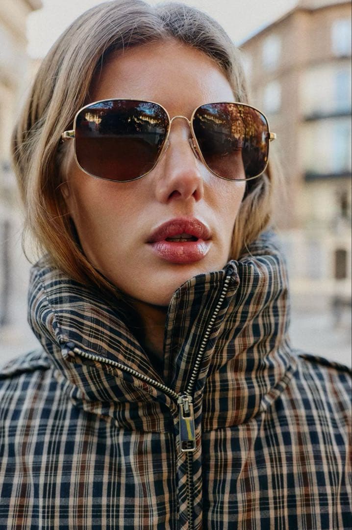 【ZARA】ザラ M チェック柄キルティングアノラック 2026新作 完売品