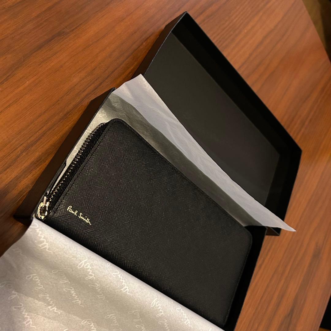 【美品】Paul Smith ポールスミス長財布 ブラック 牛革 未使用 箱付き