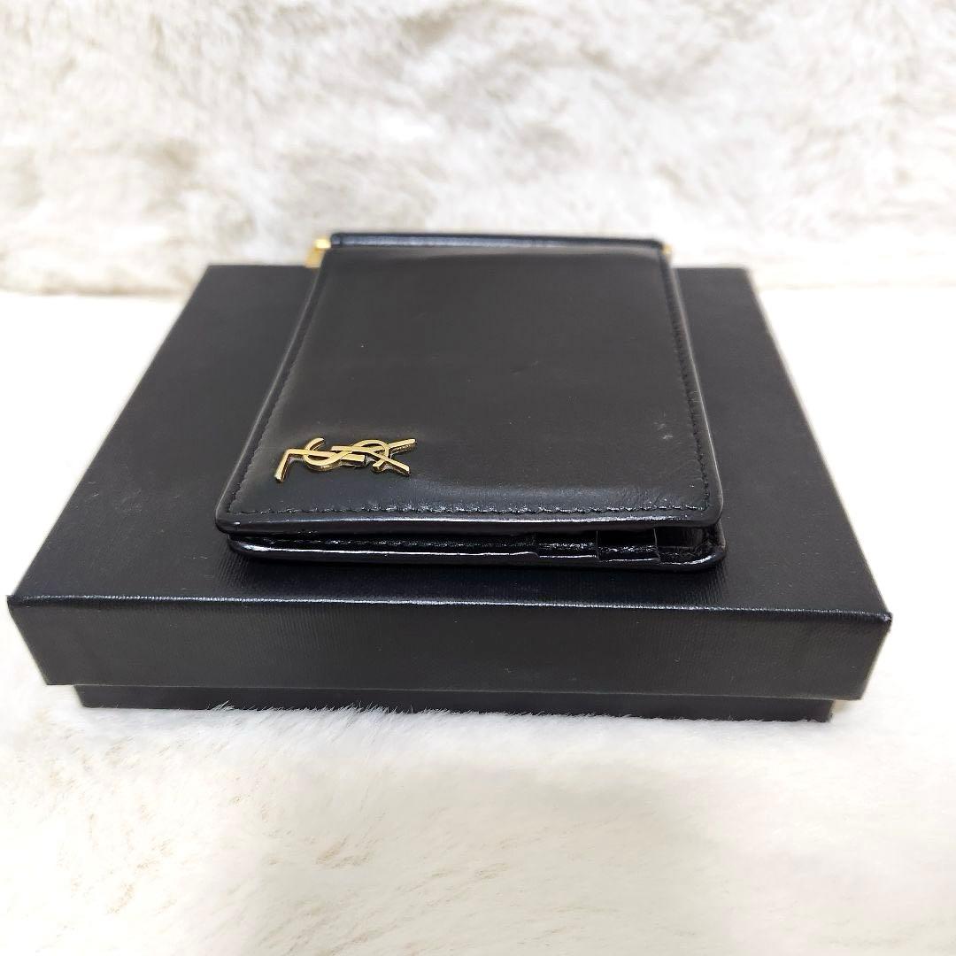 ✨極美品　付属品完備✨サンローラン　マネークリップ　カサンドラ　ブラック　レザー