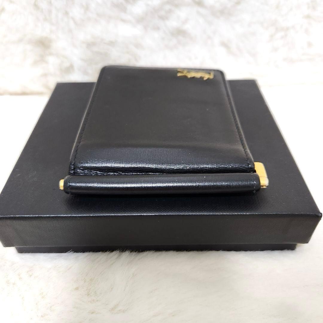 ✨極美品　付属品完備✨サンローラン　マネークリップ　カサンドラ　ブラック　レザー