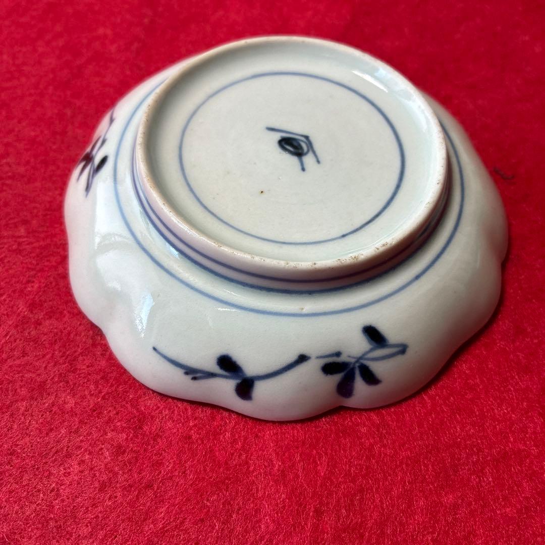 古伊万里　色絵　茄子文　小皿　5枚組