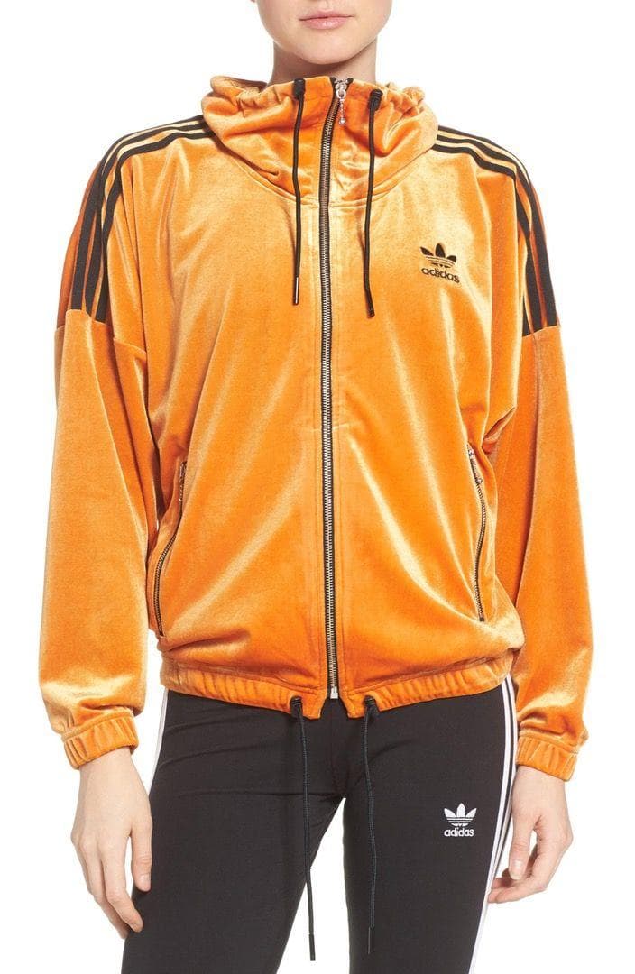 adidas アディダス ベルベット ハイネック トラックジャケット ベロア L