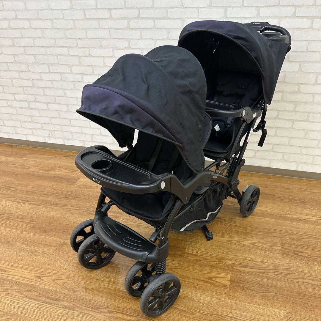 Serio★KATOJI 二人でゴーDX ブラック 2人乗りベビーカー