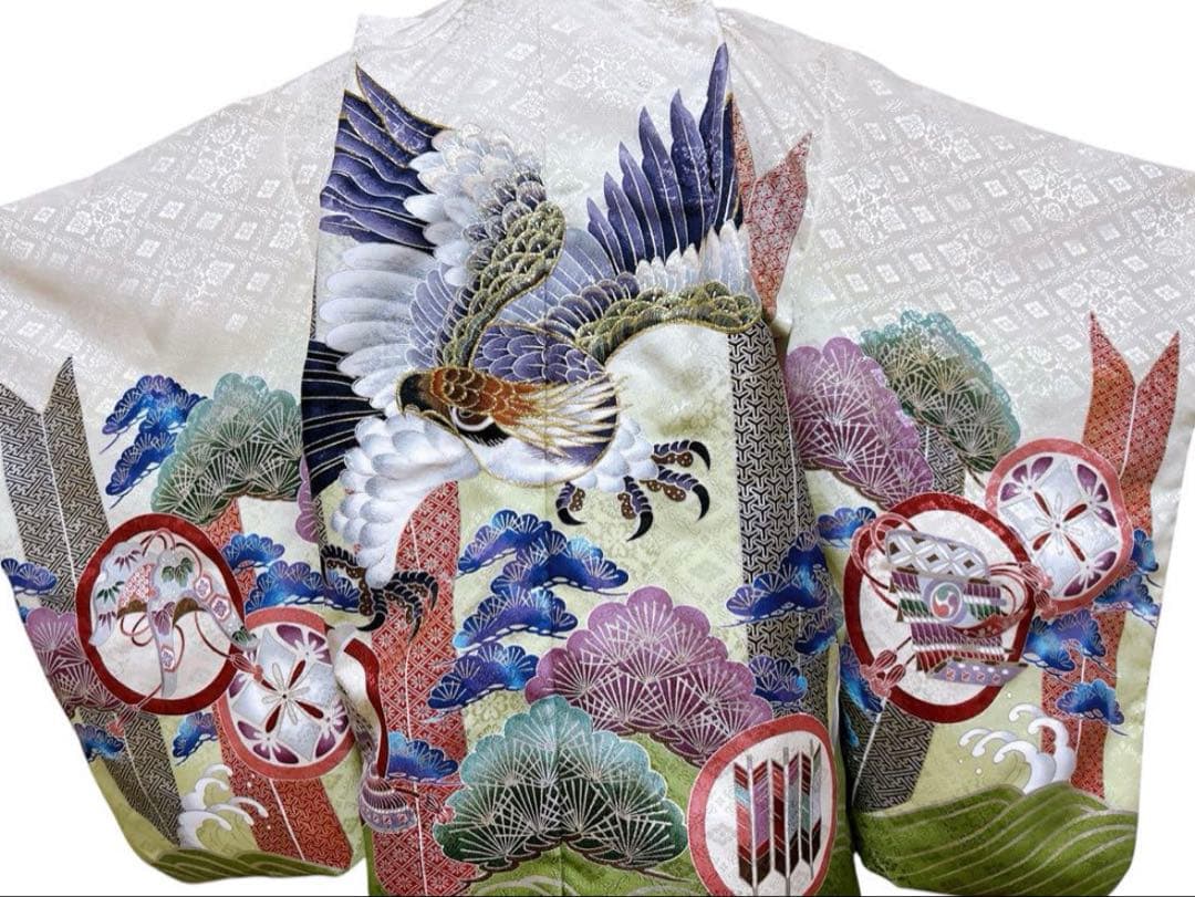 豪華刺繍入り✧‧˚七五三　3歳　小さめ5歳　男の子　淡色系　緑　抹茶