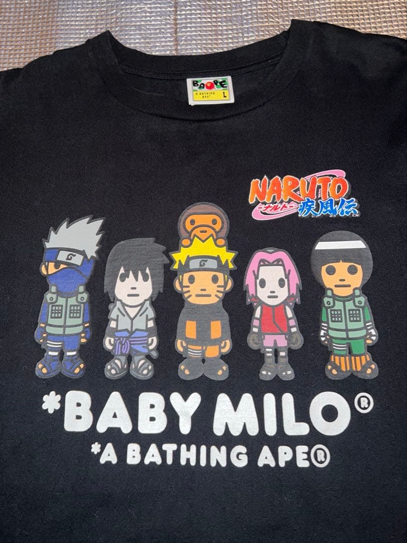 (希少) A BATHING APE × NARUTO コラボTシャツ 美品