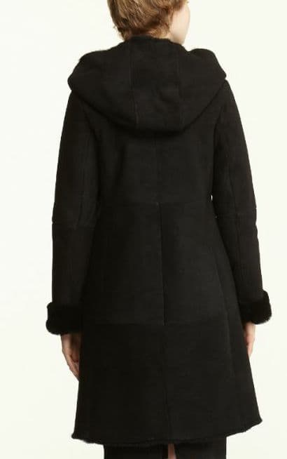新品 VESGIOIA ブラック フード付きムートンコート ブラック