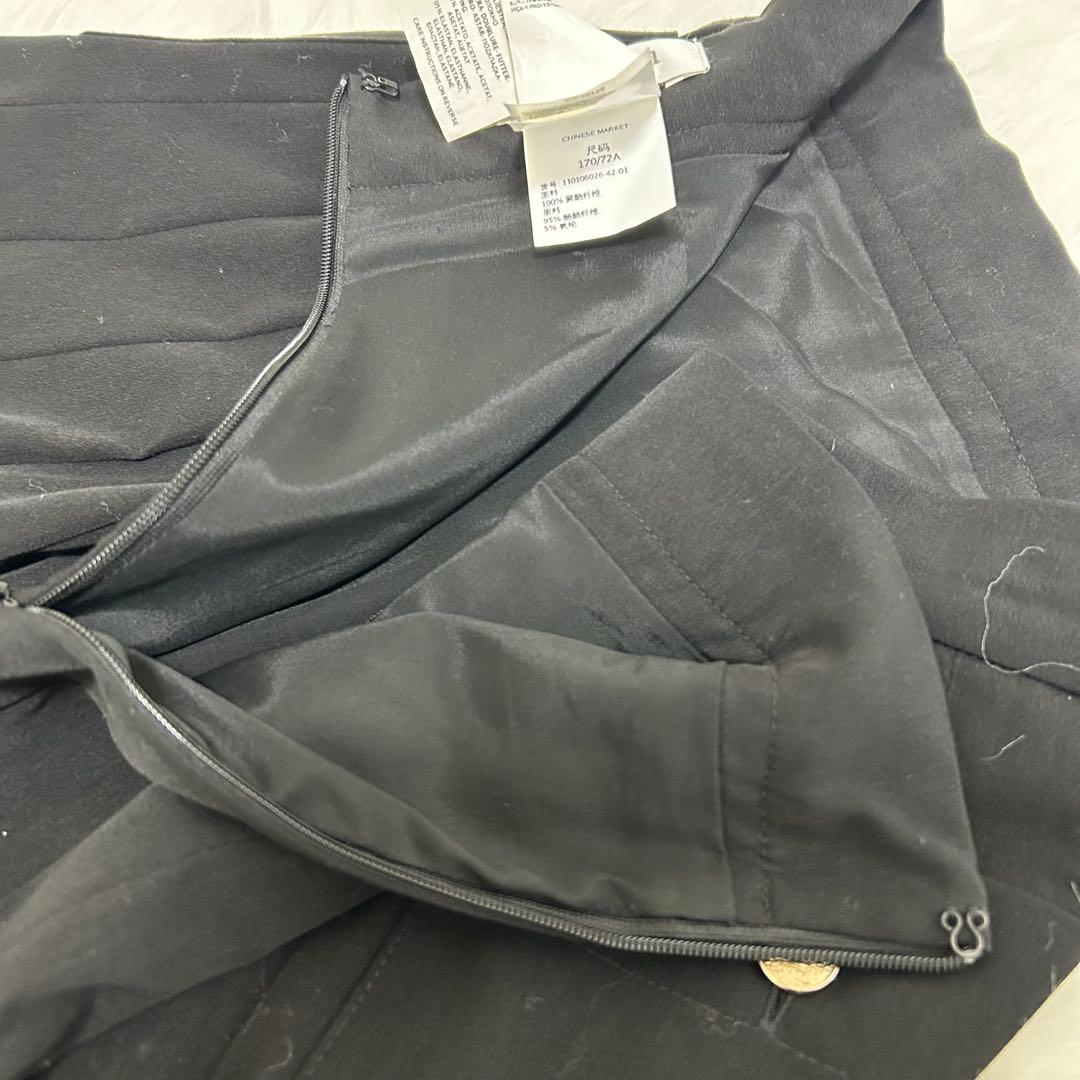【美品】MaxMara プリーツスカート 42 L相当 XL可 金ボタン