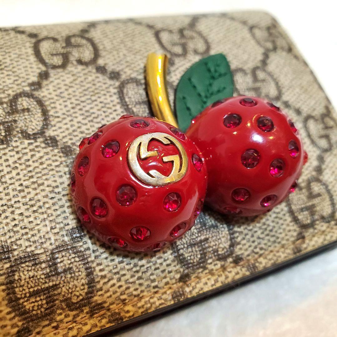 極美品 GUCCI　さくらんぼ　GGスプリーム　レザー　チェリー