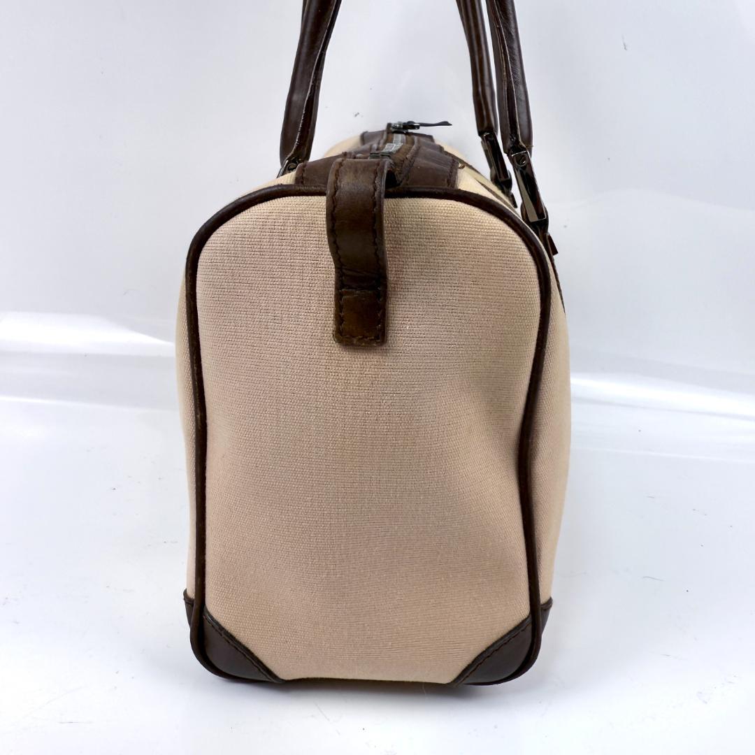 美品 GUCCI ミニボストン キャンバス レザー シェリーライン ロゴ金具