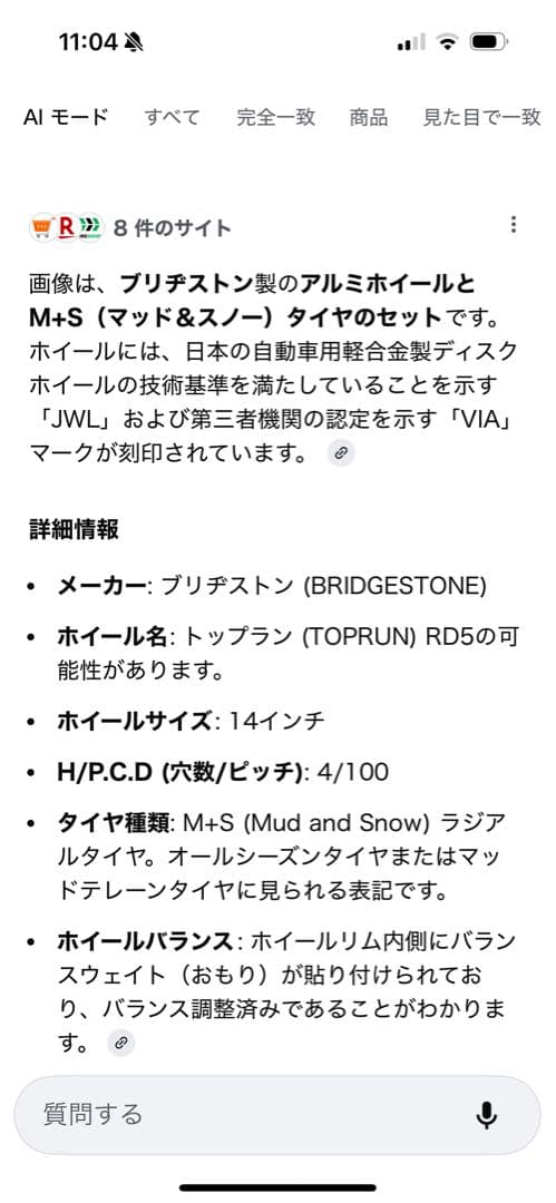 BRIDGESTONE スタッドレスタイヤ ホイールセット15インチ