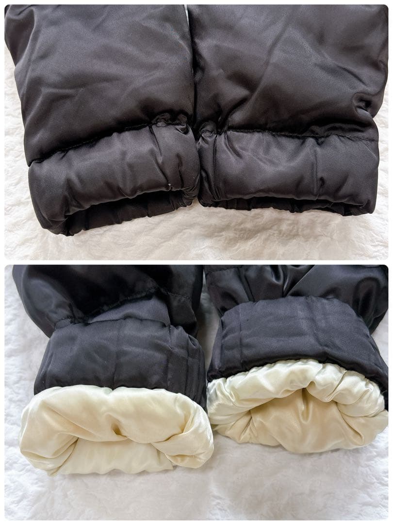 美品✨PRADA高級 ブルーフォックスファー　三角ロゴ　ベルト付き　ダウンコート
