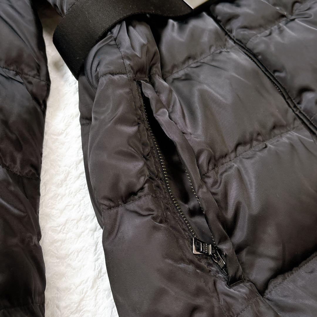 美品✨PRADA高級 ブルーフォックスファー　三角ロゴ　ベルト付き　ダウンコート