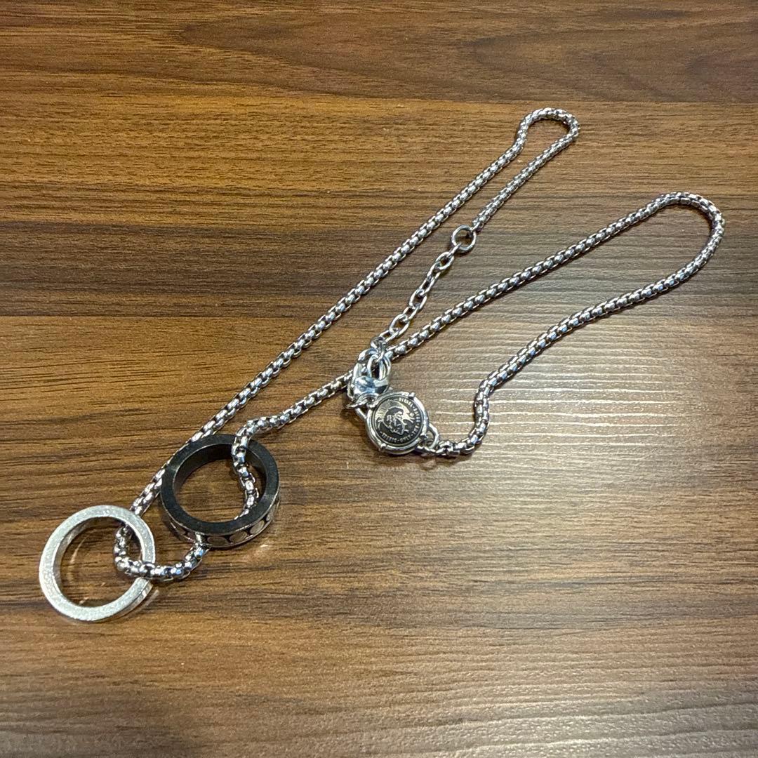 DISEL シルバーネックレス ダブルリング
