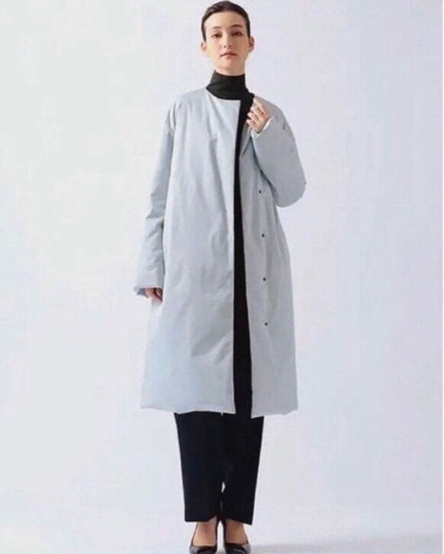 【美品】定価8.2万 JOSEPH ADS ノーカラーロングダウンコート 可愛い
