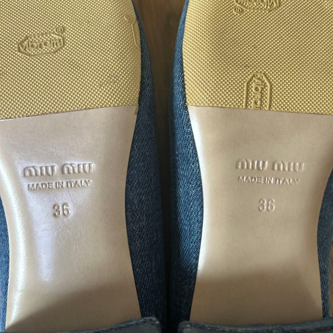 miu miu デニムクリスタルパンプス 36