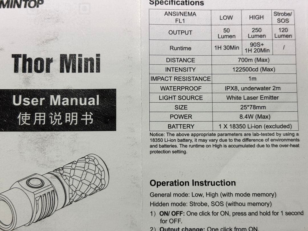 ライト・ランタン domex0888 LUMINTOP THOR MINI LEP