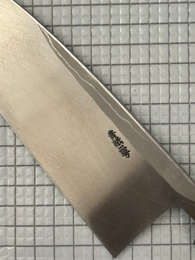 包丁 出刃 ダマスカス 安来鋼青紙２号 180mm 紫檀シノギ柄 ⑤