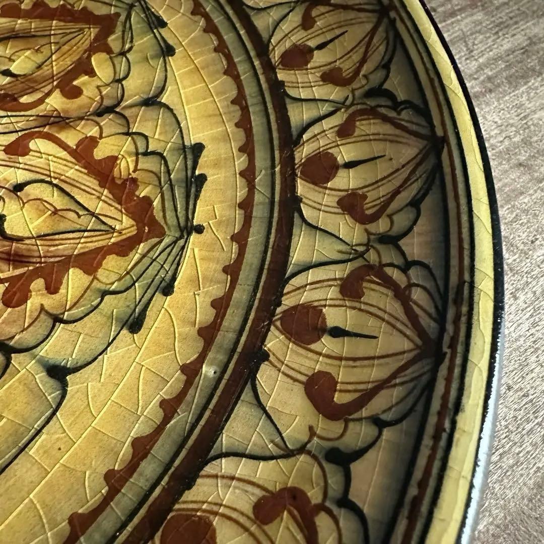 希少　ソビエト陶器　アラベスク模様　大皿　ロシア　焼き物　工芸品　陶磁器　B