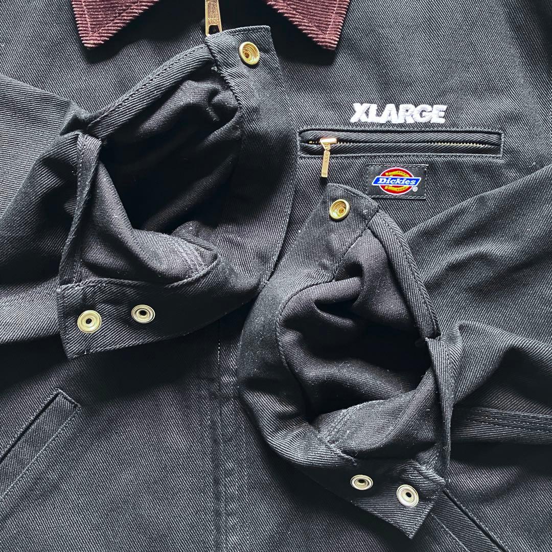 【美品】XLARGE × Dickies コラボ ワークジャケット ダック地 黒
