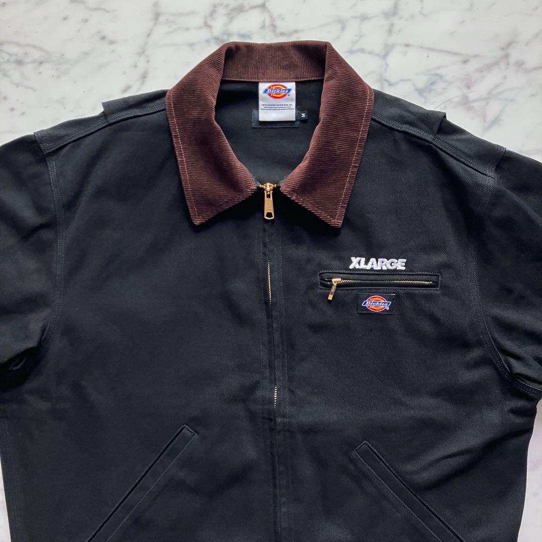 【美品】XLARGE × Dickies コラボ ワークジャケット ダック地 黒