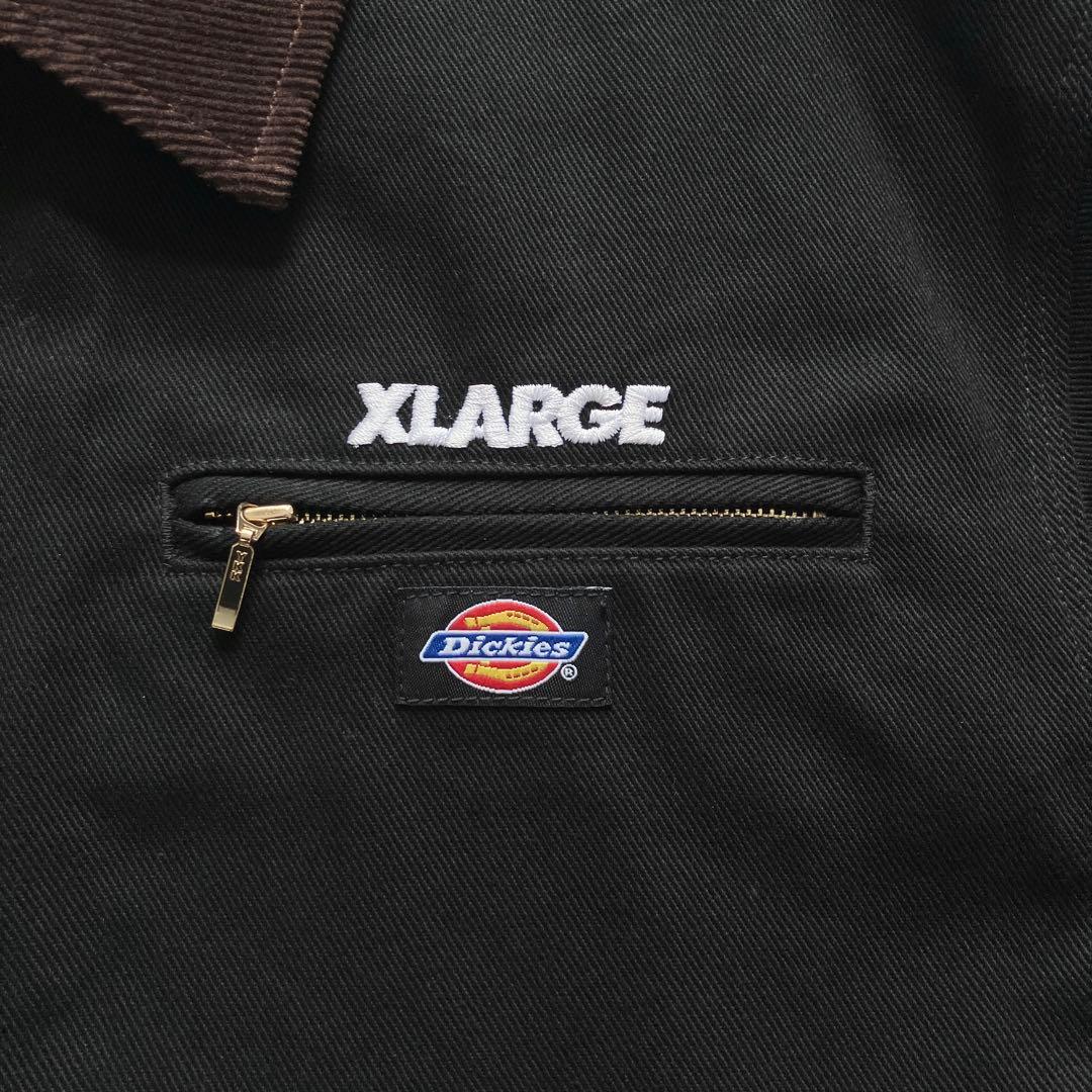 【美品】XLARGE × Dickies コラボ ワークジャケット ダック地 黒
