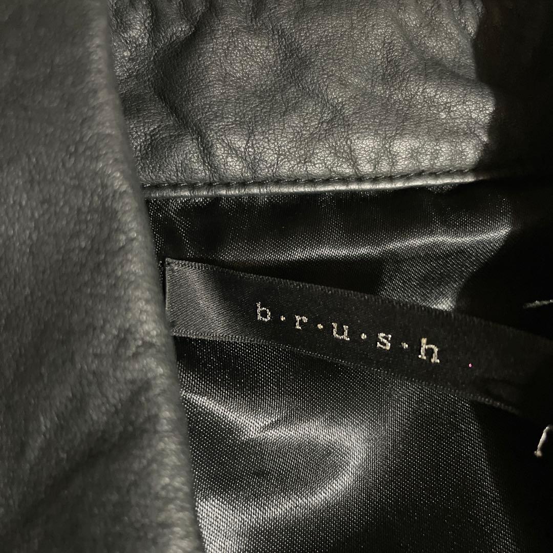 豚本皮　美品　b・r・u・s・h ブラックレザー　セットアップ