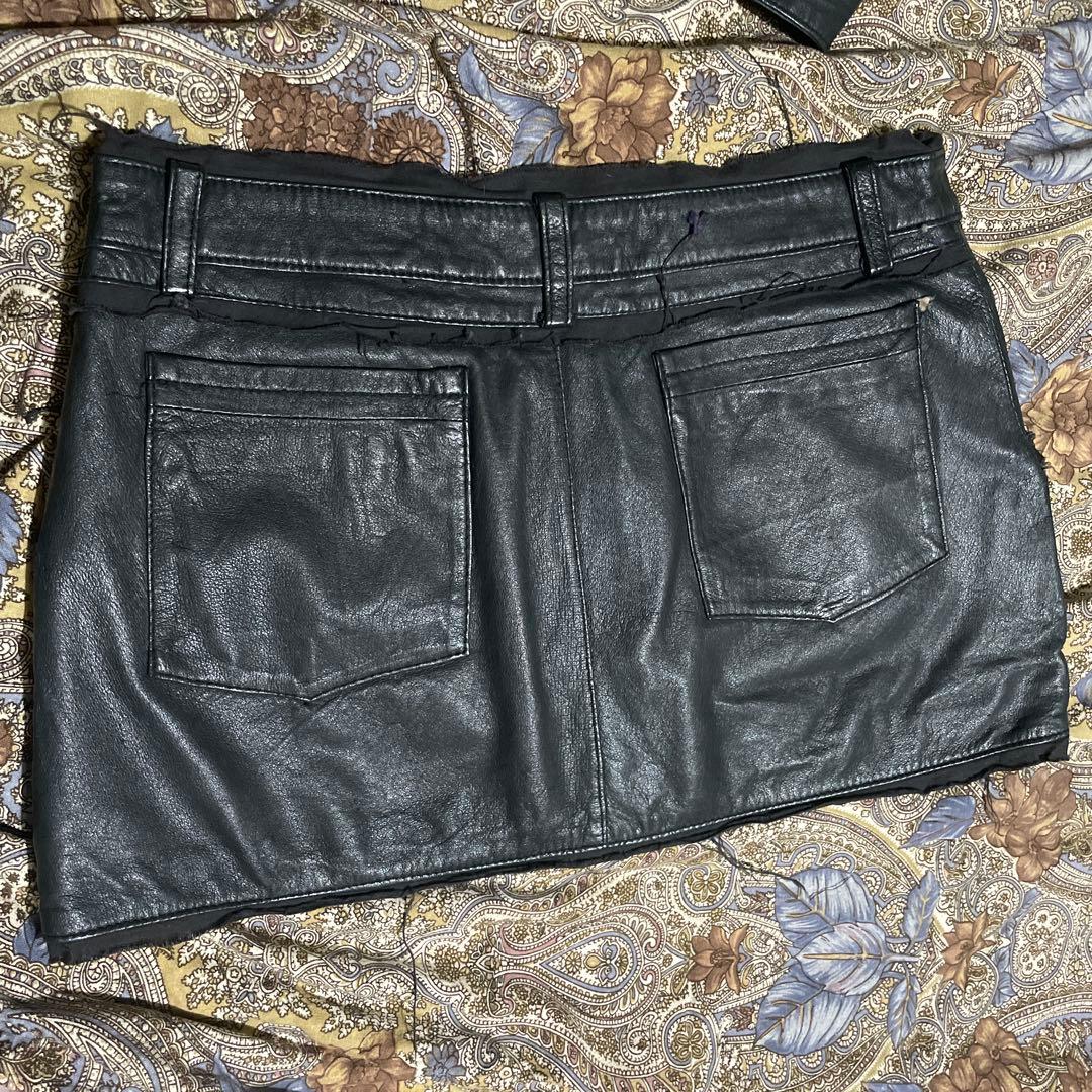 豚本皮　美品　b・r・u・s・h ブラックレザー　セットアップ