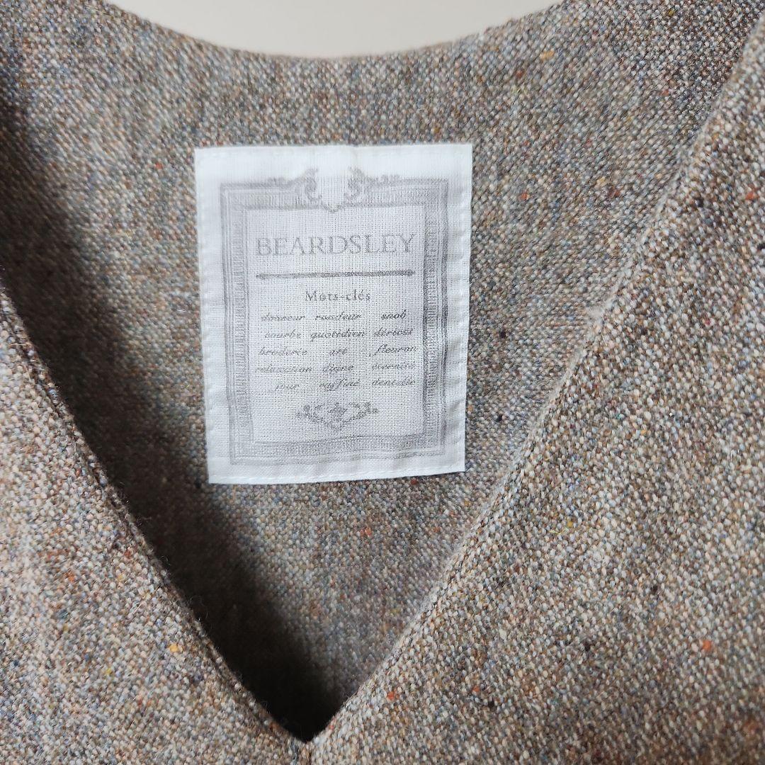 BEARDSLEY ツイードベージュロングジャンパースカートM