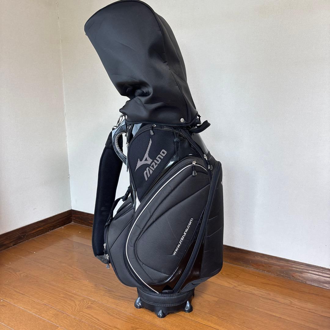 送料無料/超美品 MIZUNO高級キャディバックBLACK