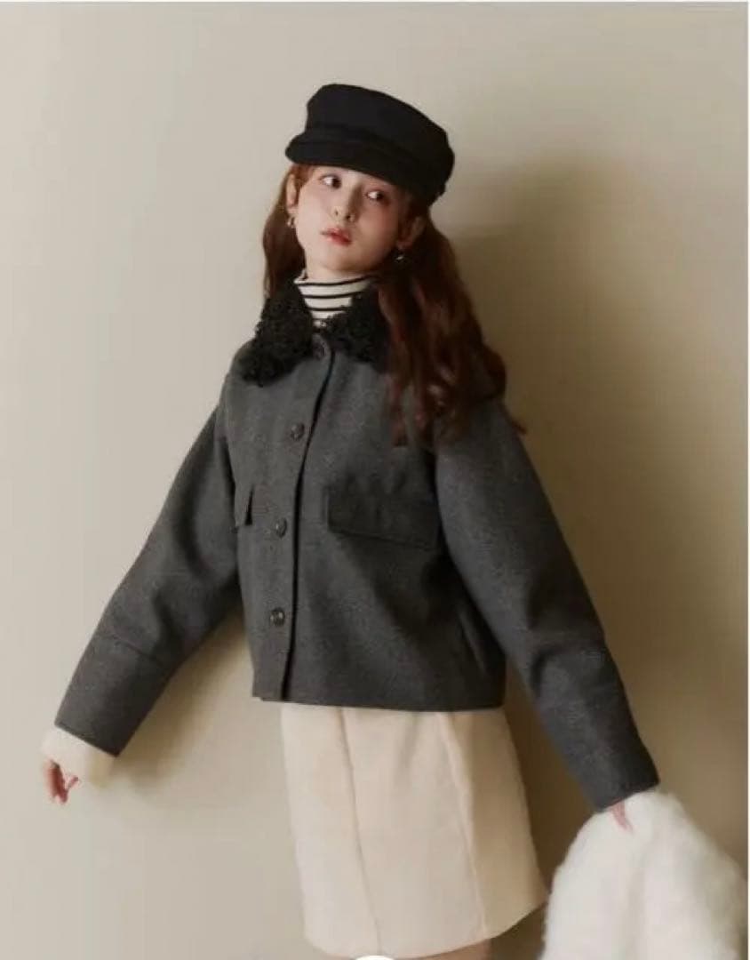 ☆m☆ 【新品未着用タグ付き】olu. フェイクウールショートアウター