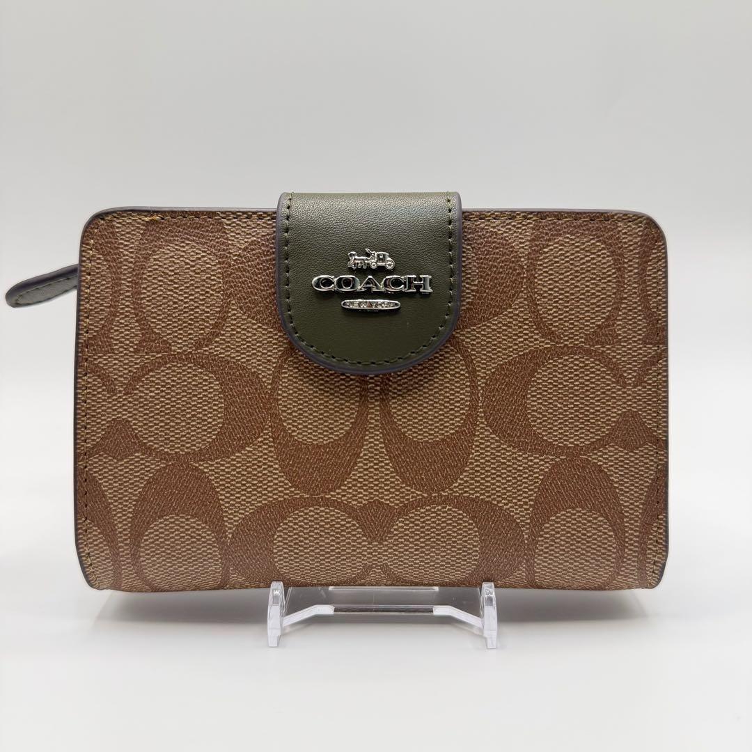 コーチ 二つ折り 財布 ブラウン COACH シグネチャー 【未使用】
