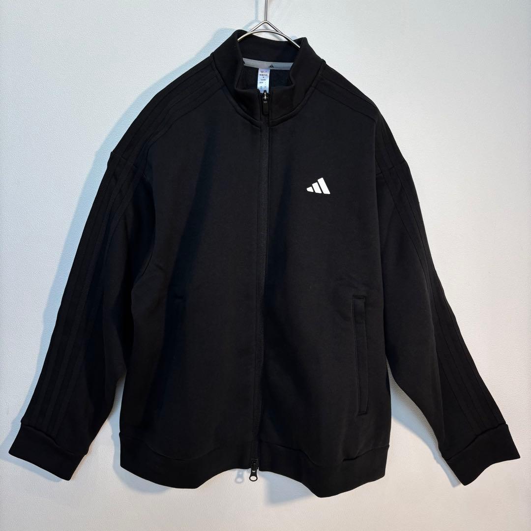 未使用adidasゴルフ　 ブラック3ライン入り　スウェット裏起毛
