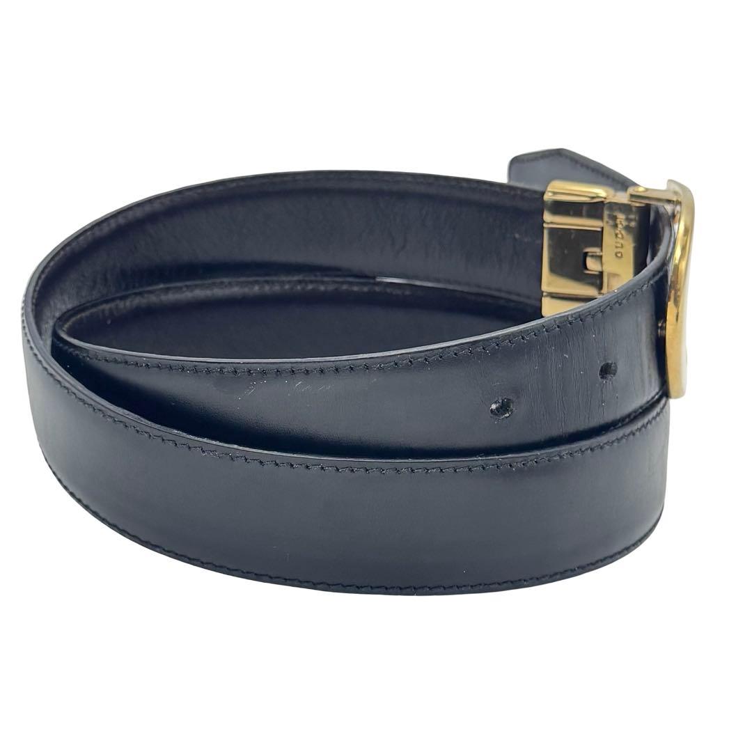 GUCCI グッチ Gバックル レザー ベルト ブラック メンズ レディース