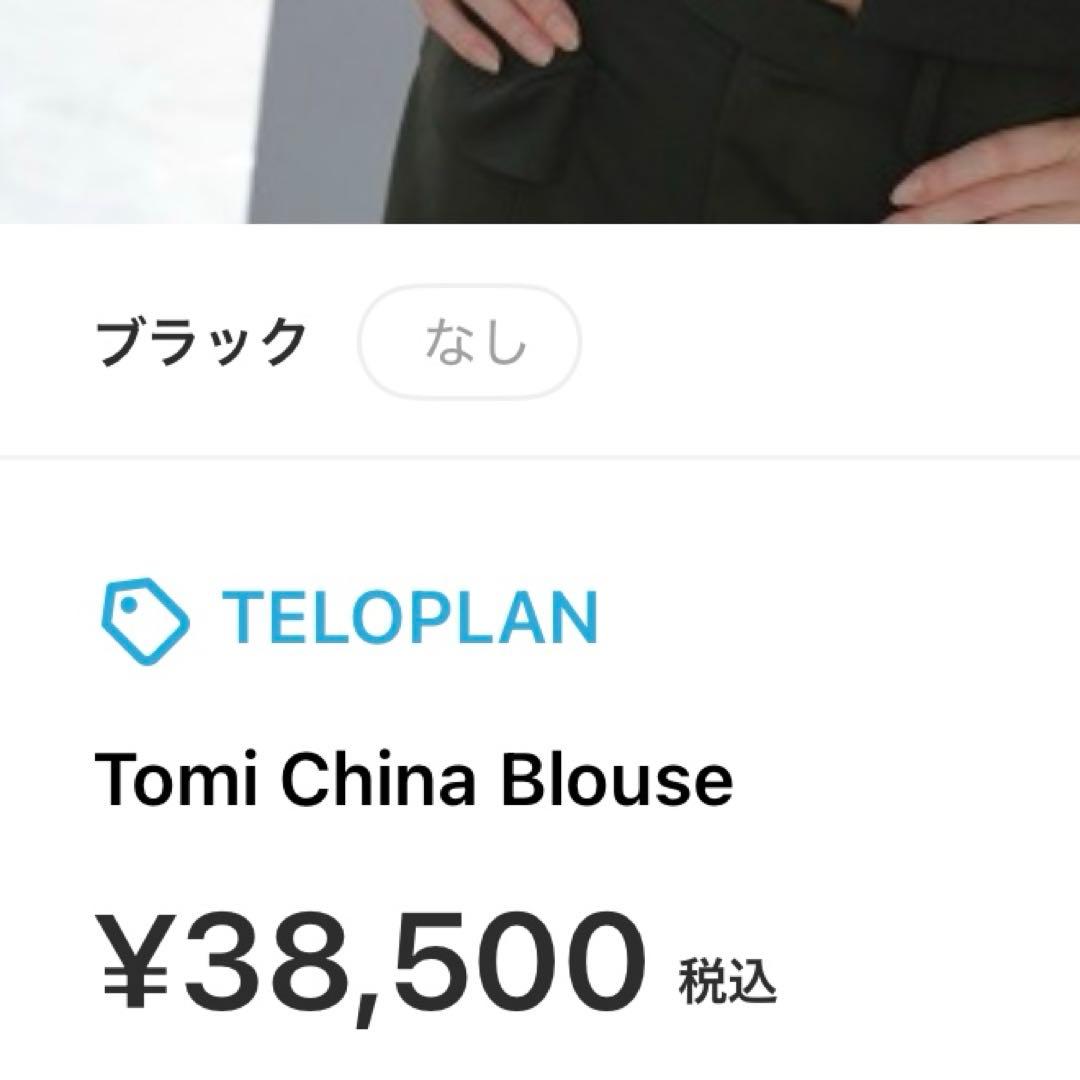 TÉLOPLAN ブラック　チャイナ　ブラウス　テーロプラン　TELOPLAN