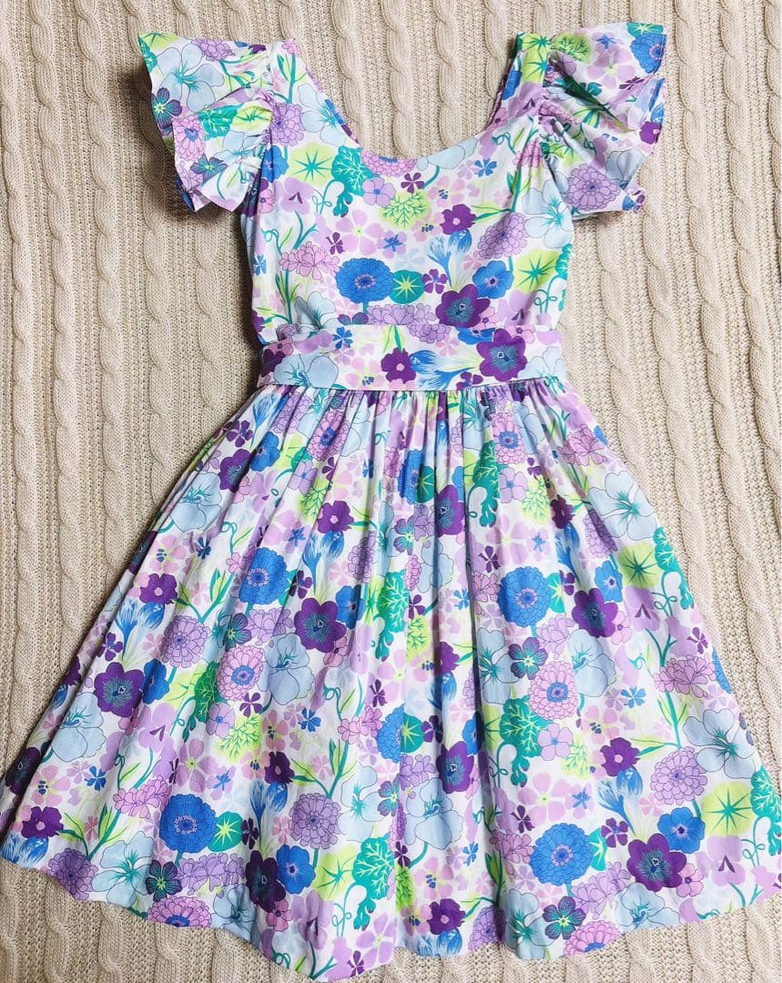 新品　Jacadi × LIBERTY 花柄　フリルスリーブ ワンピース　6A