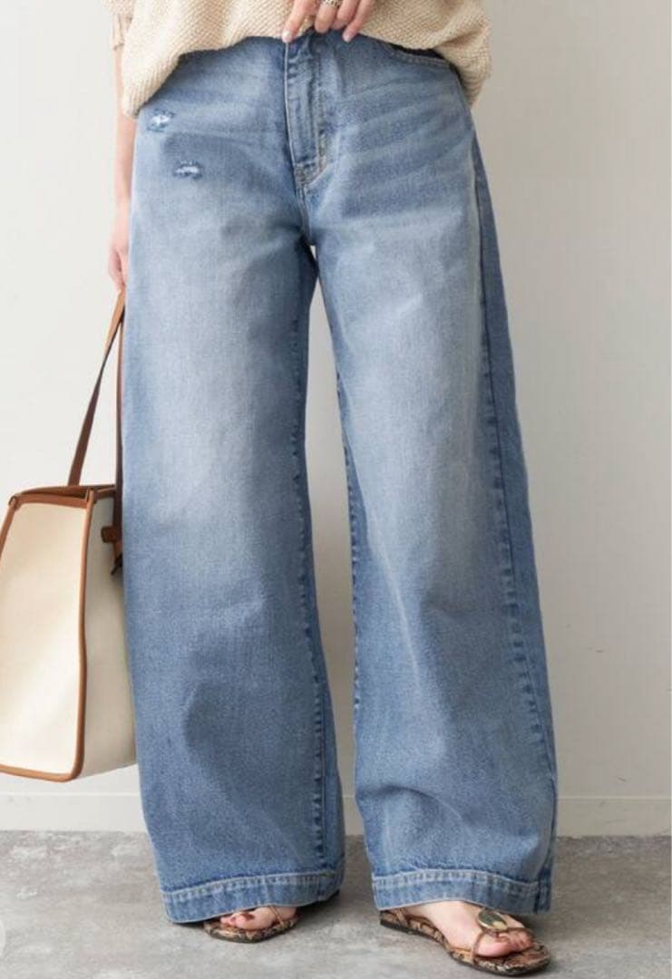 【美品】Spick and Span 5 1/2 BAGGY DENIM