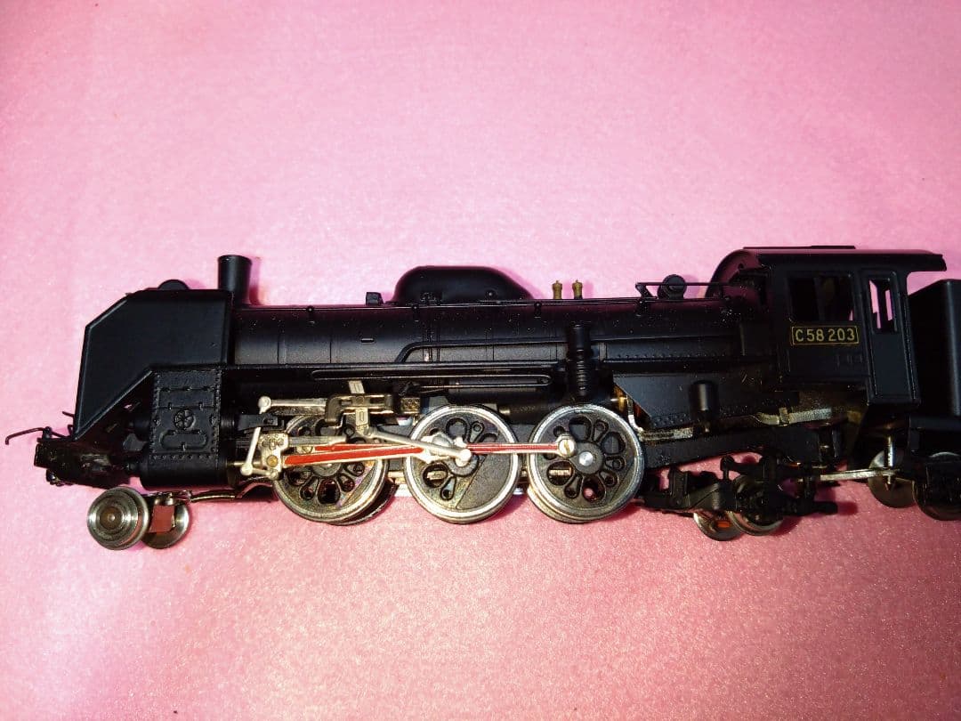 HOゲージ C58形 蒸機機関車 208号機　（金属製・宮沢模型製) 中古品
