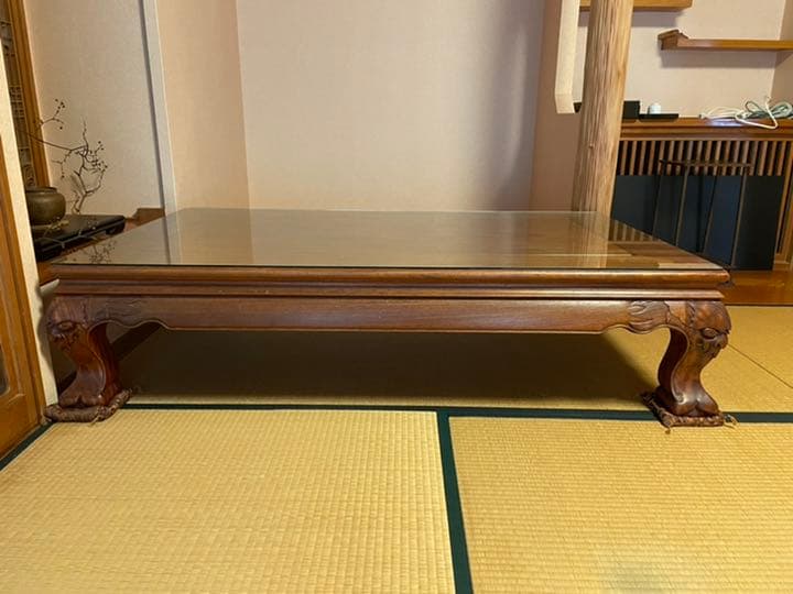 彫刻入り高級座卓