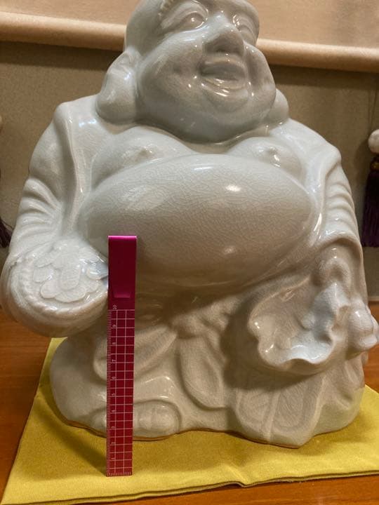 近々アカウント削除/【萩焼天鵬山窯】お顔の良い布袋様の置物/七福神/海運金運