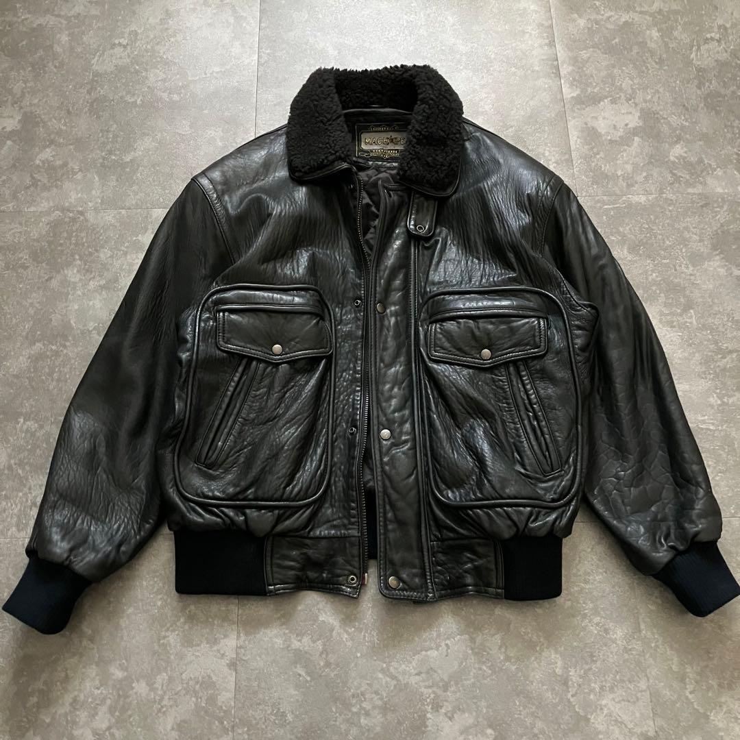 90s vintage G-1 flight leather jacket 羊革