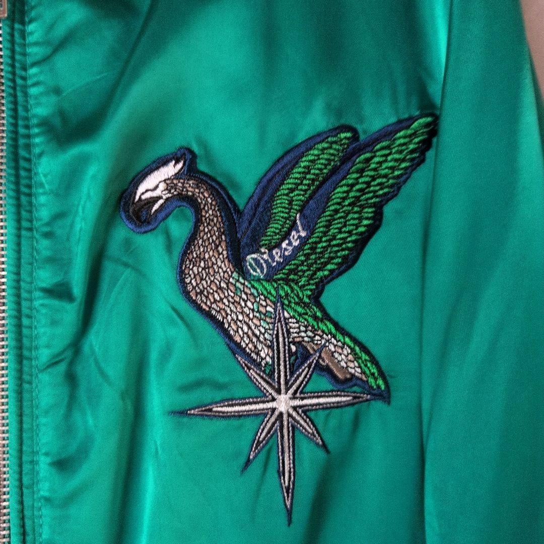 未使用 DIESEL グリーン スカジャン 刺繍 リバーシブル