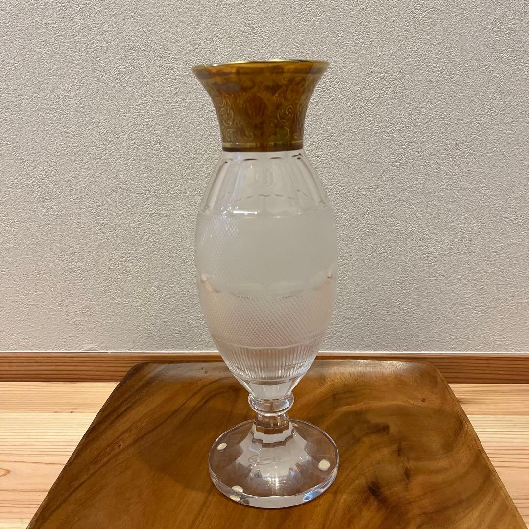 Moserモーゼル　金彩　フラワーベース